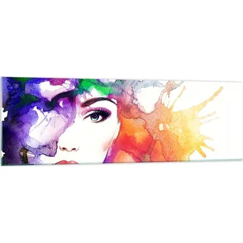 Obraz Velký skleněný obraz do obýváku XXL 160x50 žena moderní fotoobraz obrazy