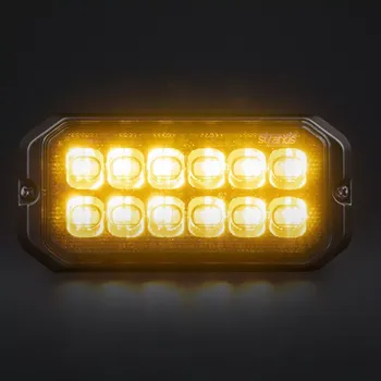Maják Výstražné světlo Strands Dark Knight, 12 LED, 10-32V, 25W, ECE R10, R65- oranžová/bílá