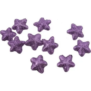 Vánoční ozdoba Hvězdička malá - sv.fialová glitter - 1ks