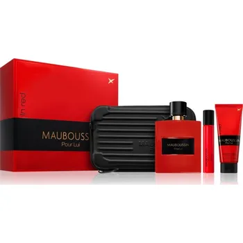 Pánský parfém Mauboussin Pour Lui Mauboussin Pour Lui In Red parfémovaná voda 100 ml + Mauboussin Pour Lui In Red parfémovaná voda 20 ml + Mauboussin Pour Lui In Red parfémovaný sprchový gel 75 ml + Mauboussin kosmetická taška 1 ml