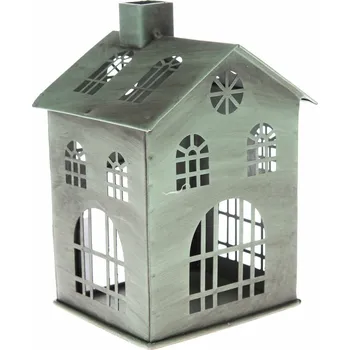 Svícen Kovový svícen Rustik House, 10,5 x 15 x 10 cm, zelená