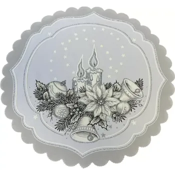 prostírání Vánoční prostírání 35cm - ŠEDÉ SVÍČKY