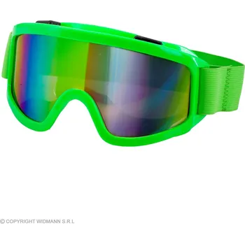 Karnevalový doplněk Lyžařské brýle neonově zelené 80. léta