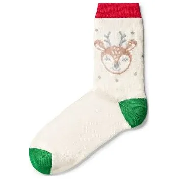 Oblečení a móda Vlnka Ponožky s Merino vlnou se sobem červeno-zelená velikost ponožek 39-42