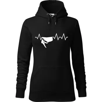 Dámská mikina DOBRÝ TRIKO Dámská mikina s potiskem Tep horolezec Velikost dámské mikiny: XS, Barva: Černá