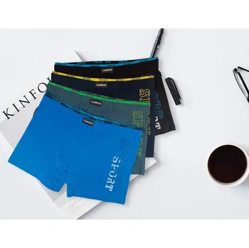 Boxerky FANNIFEN Pánské bavlněné boxerky G55513 4 ks v balení Velikost: 3XL