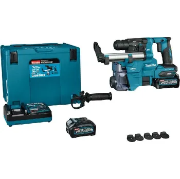 Pneumatické kladivo Makita Nářadí - 40V AKU kombinované kladivo, 2x aku 2,5 Ah Li-Ion, nabíječka HR010GD201