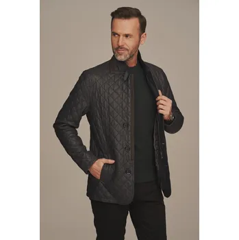 Pánská prošívaná kožená bunda (XXL - 60)