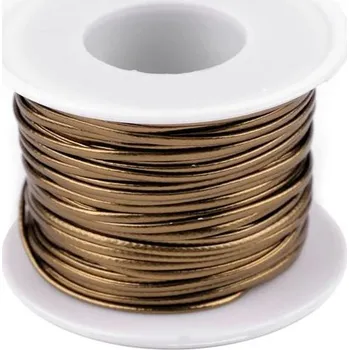 Galanterie Šňůra z eko kůže šíře 1,5 mm (25m), zlatá tmavá