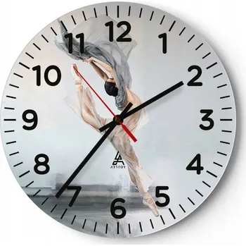 Hodiny Nástěnné hodiny do obýváku 40x40 Baletka Kulatý Skleněné hodiny Loft Tiché