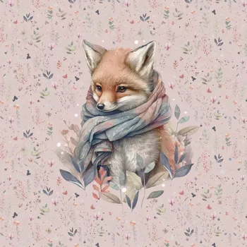 Teplákovina Liška v kabatku, panel (E) (Panely a ladící metráž)