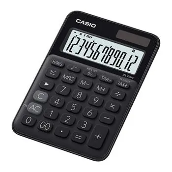 Kancelářská technika Casio Kalkulačka MS 20 UC BK, černá, dvanáctimístná, duální napájení