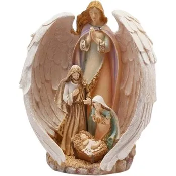Vánoční dekorace Vánoční dekorace Svatá rodina s andělem, 31x27x15 cm