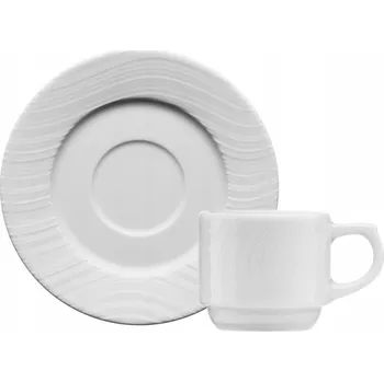 LUBIANA RIVER Šálek S Podšálkem na Espresso, Bílý, 80 ml/13,5 cm