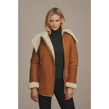 Dámský kabát Kožíšek dámský - Zimní kožená bunda dámská (S - 36)