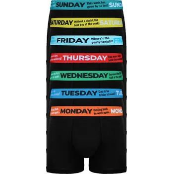 Boxerky Week pánské boxerky s názvy dnů 5068 - 7bal. XXL vícebarevná