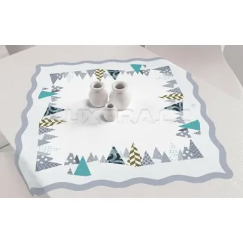 ubrus Vánoční napron barevné stromečky 75x75