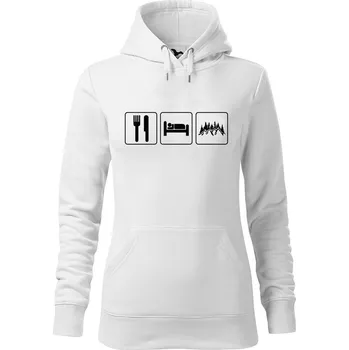 Dámská mikina DOBRÝ TRIKO Dámská mikina s potiskem Život v přírodě Velikost dámské mikiny: L, Barva: Bílá