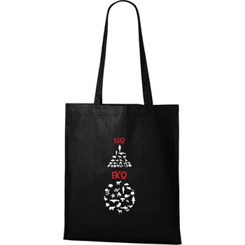 Nákupní taška DOBRÝ TRIKO Bavlněná taška s potiskem EGO EKO Barva: Černá