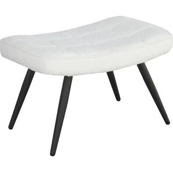 Taburet byLIVING Uta stolička / Bouclé off white / Černý práškově lakovaný rám / Podnožka / Stolička / Š 60, V 39, H 41 cm |