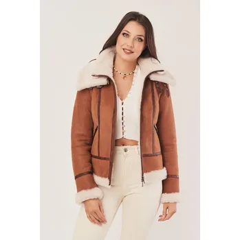 Dámský kabát Dámský krátký kožich v pískové barvě. (Indywidualny)