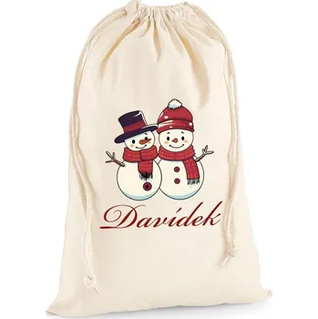 Školní sáček TRK Bavlněný pytlík - Sněhuláci Velikost: M