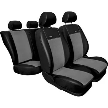 Potah sedadla Automega Autopotahy ŠKODA SCALA, BEZ ZADNÍ LOKETNÍ OPĚRKY, od r. 2019, Eco kůže+ alcantara šedé