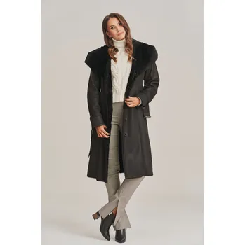 Dámský kabát Dámský dlouhý kožich v černé barvě (S - 36)