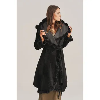 Dámský kabát Luxusní oboustranný kabát z jehněčí kožešiny (XXL - 46)