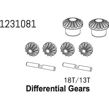 RC náhradní díl Absima 1231081 - Differential Gear Set 18T/13T CR4.4