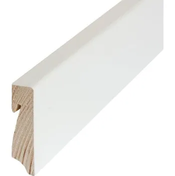 Podlahová lišta Hamburg Soklová lišta Clipfix, 2400 × 58 × 16 mm, dřevo borovice, bílá 5123137