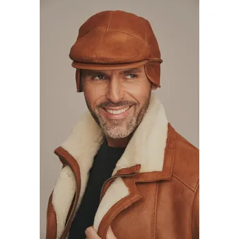 Čepice Pánská zimní čepice - Kožešinová kšiltovka z ovčiny (L - 40)