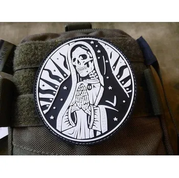 Nášivka ArmyČastolovice.cz Nášivka SANTA MUERTE plast velcro ČERNÁ/BÍLÁ
