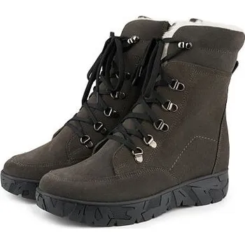 Dámská zimní obuv Vlnka Dámské kožené zimní boty s ovčí vlnou Magdalena šedá velikost obuv dospělí 37