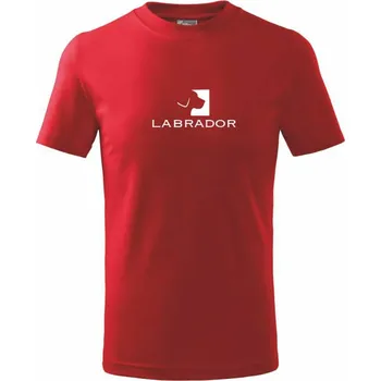 Chlapecké tričko Labrador logo - Tričko dětské bavlněné - 146 cm/10 let ( Červená )