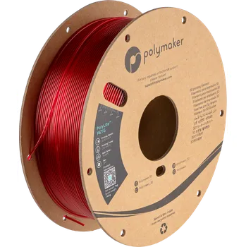 Filament Filament Polymaker PolyLite PETG Transparentní Červená [1,75mm, 1kg]