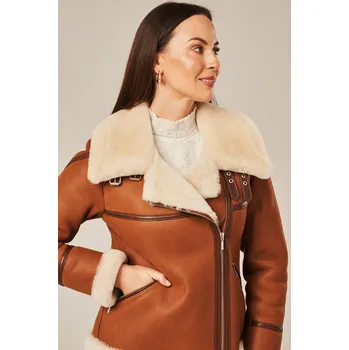 Dámský kožich Dámský kožich v délce do pasu (XXXL - 48)