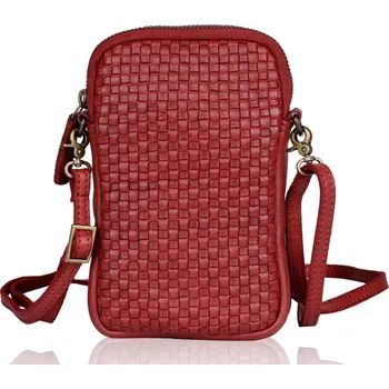 Kabelka Bellicci Kožená kabelka na mobil EVERLY červená