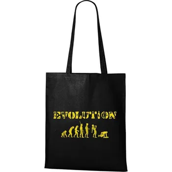 Nákupní taška DOBRÝ TRIKO Bavlněná taška s potiskem Evoluce alkohol Barva: Černá