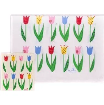 Utěrka Sada houbička + utěrka - tulipány