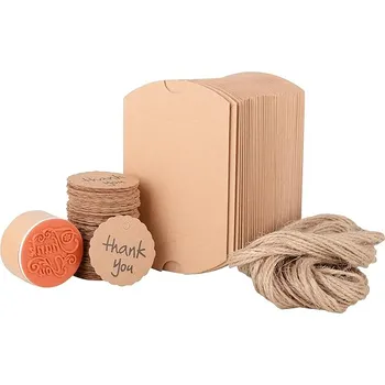 Kalendář Dárkové krabičky se štítky, razítkem a jutovou šňůrou - 100 ks