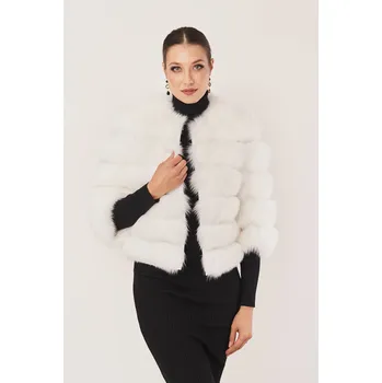 Dámský kožich Luxusní dámská kožešina z bílé lišky (XL - 44)