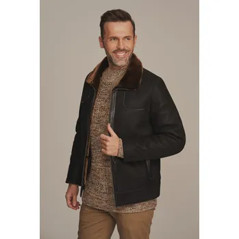 Pánská casual bunda Pánská zimní kožená bunda - Pánský kožich - jehnětina (L - 54)