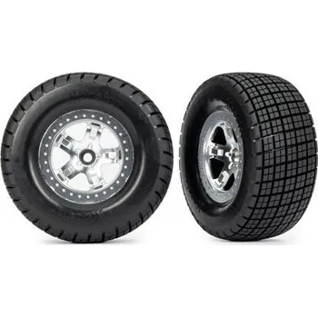 RC náhradní díl Traxxas Traxxas kolo 2.2/3.0", disk SCT polomatný chrom, pneu Hoosier (2) (2WD zadní, 4WD)