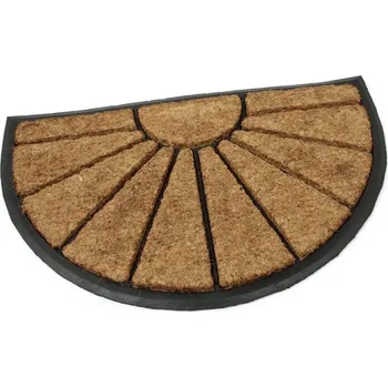 Rohožka Kokosová čistící venkovní vstupní půlkruhová rohož Sun - délka 45 cm, šířka 75 cm a výška 2,2 cm