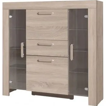 Obývací stěna Jurek Vitrína 7 Cezar Vyberte odstín: sonoma, LED osvětlení: Včetně LED osvětlení