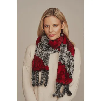 Šátek Kožešinový dámský šátek/šál králík Rex