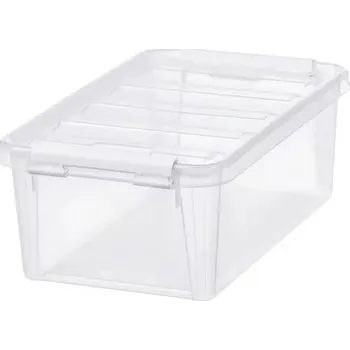 Úložný box SmartStore Úložný box s bílými klipy Classic, 3,6 l, čirá