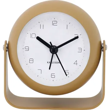 Budík Karlsson Analogový budík BUNKY, Ø 9 cm, žlutý