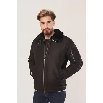 Pánský kabát Pánská černá krátká zimní bunda - Pánský krátký dubeňák (XL - 56)